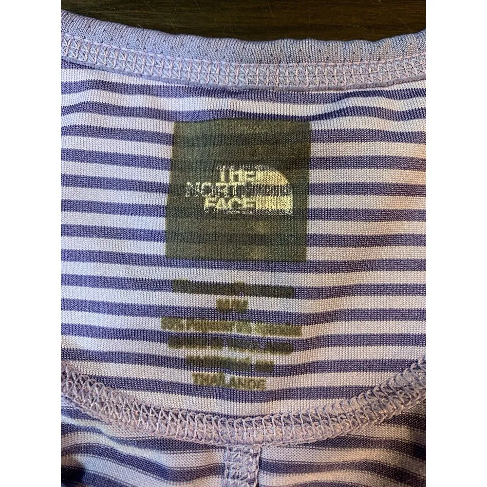 The North Face T Shirt Womens Medium Purple Stripes Outdoorsy Hiking‎ READ - Image 5