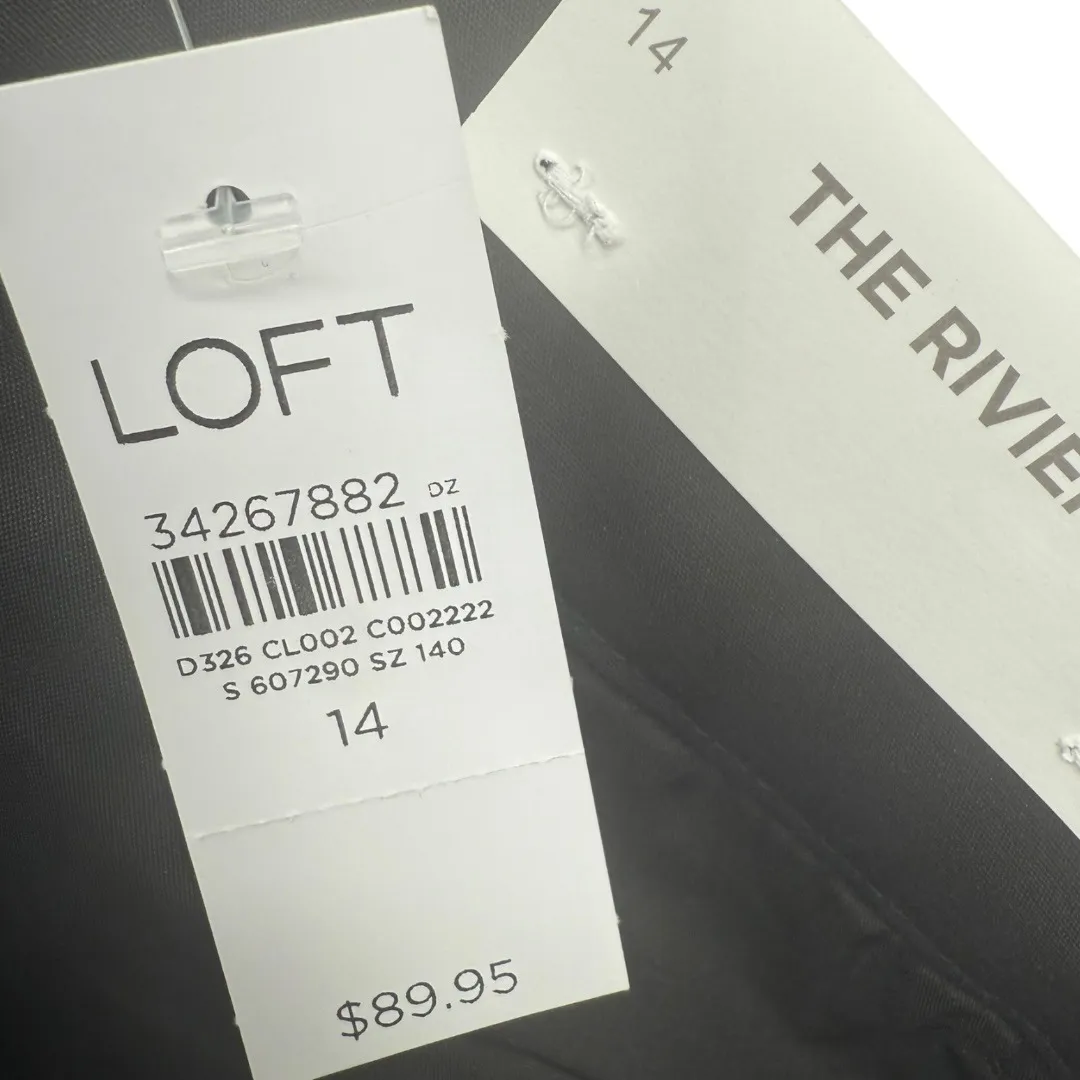 NWT LOFT Women's Riviera Slim Black Ankle Pants Size 14 Career Office Casual - Image 4