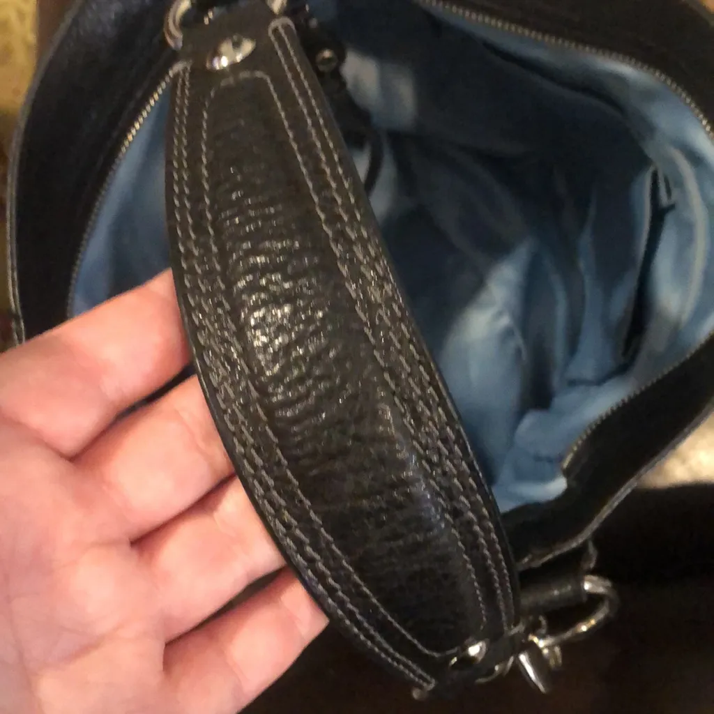 COACH Oversized Black Charcoal Jacquard Signature C Top Zipper Hobo Shoulder Bag - Image 8