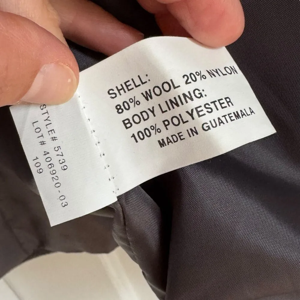 Mackintosh Long Wool Coat Dressy Warm Gray Large Women's Trench Winter Designer - Image 6