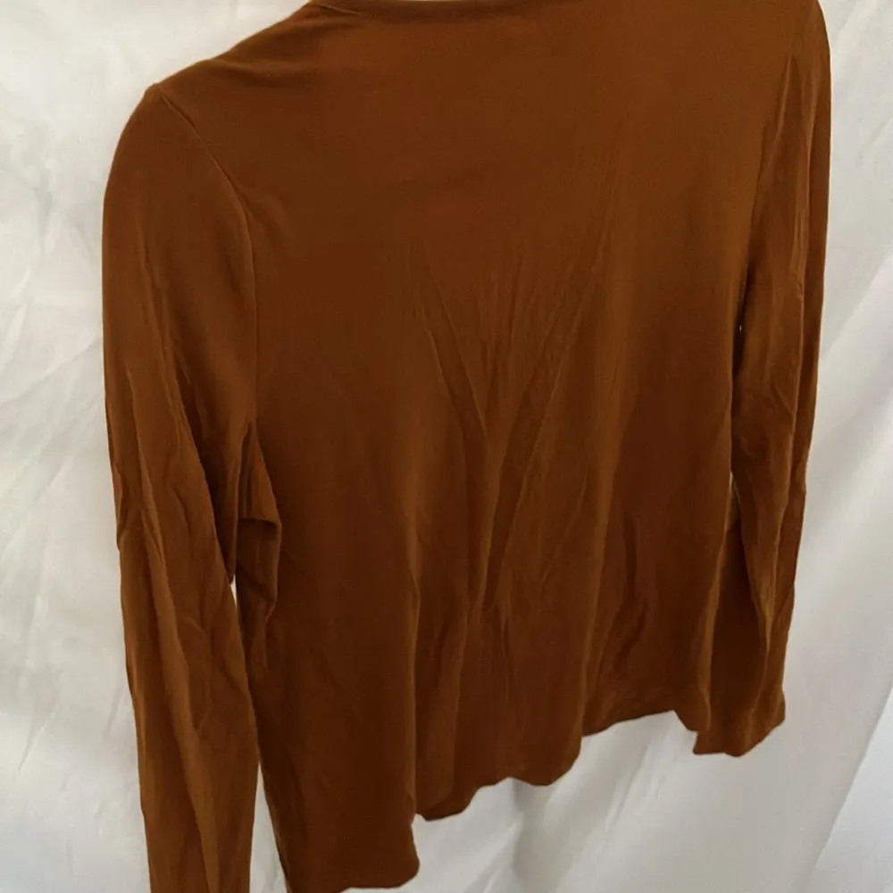 : Carmel colored cotton blend button down long sleeve top- S - Image 14