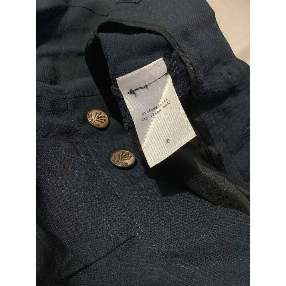 Rag & Bone Navy Blue Academia Preppy High Waist Shorts 6 Hardware Buttons - Image 6