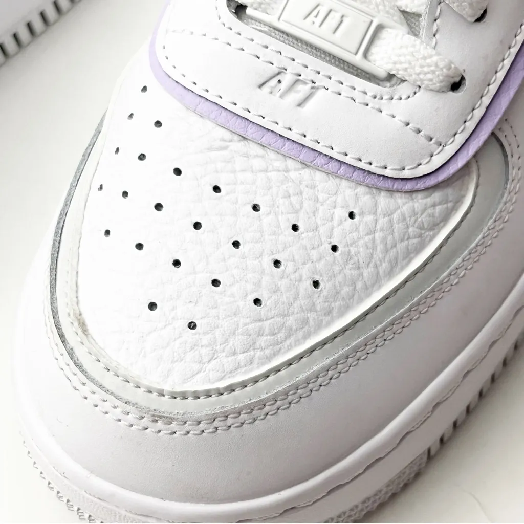 NIKE Air Force 1 Shadow Lilac Bloom FN6335-102 White Leather Low Top Shoes 11.5 - Image 10