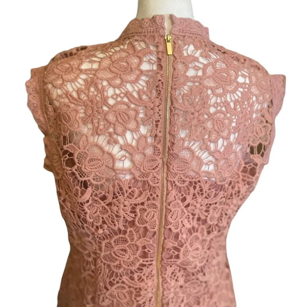 NANETTE Nanette Lepore Sleeveless Pink Lace Blouse Size Medium - Image 4