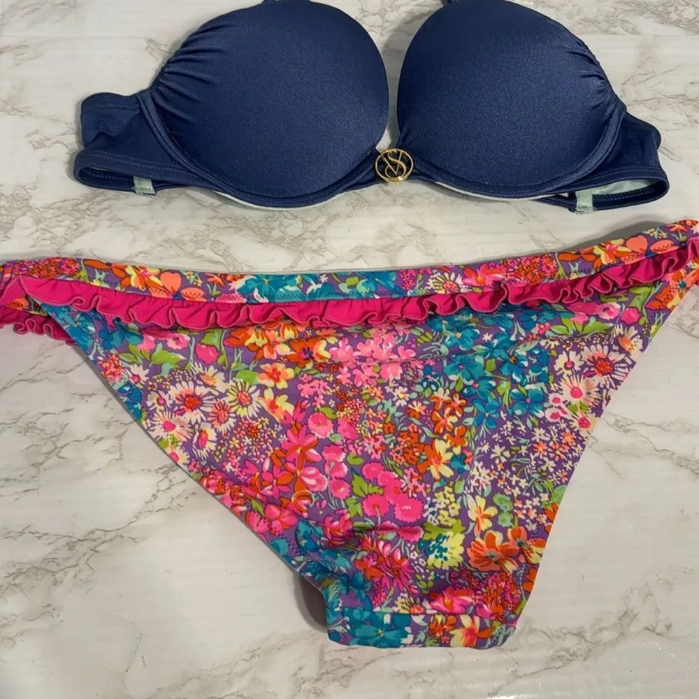 Victoria’s Secret bombshell push-up swim bikini top with bottom size 34A - Image 4