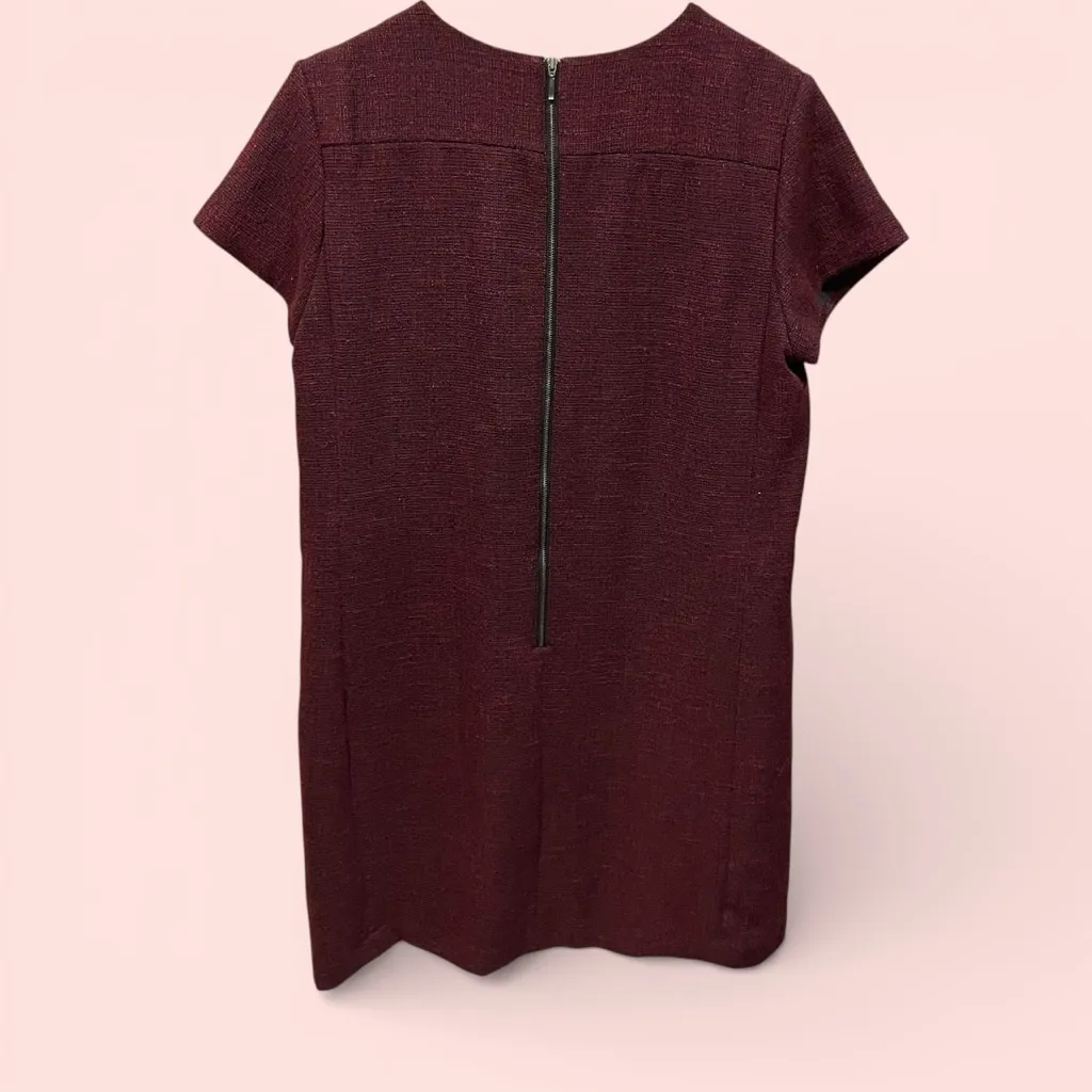 Sexy Banana Republic tweed red black office siren mini sheath whimsigoth dress - Image 2