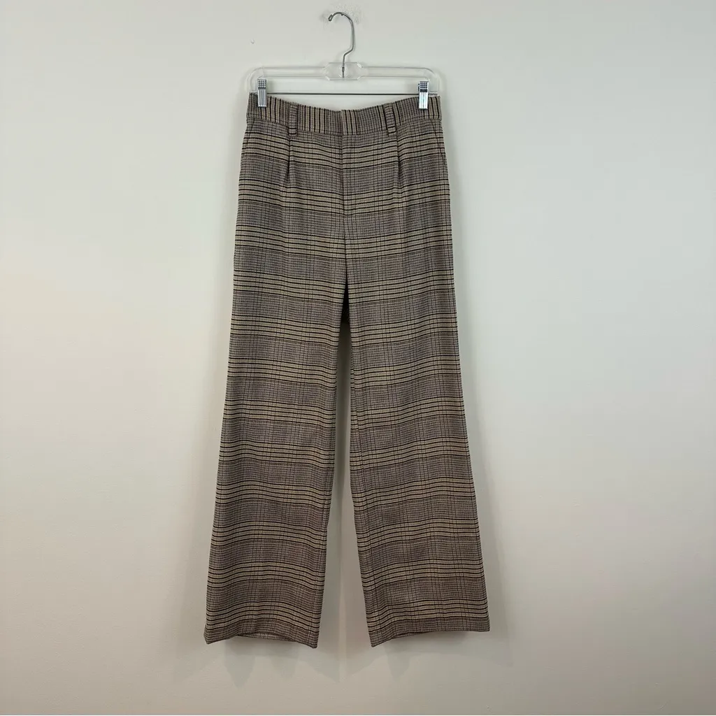 Lands End Brushed Flannel High Rise Pleated Wide Leg Pants Size 6 - Image 2