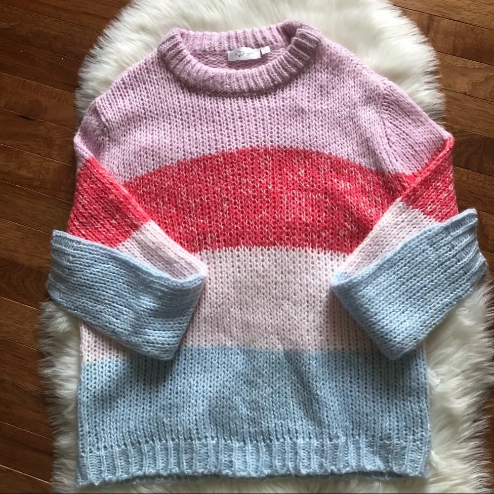 RD Style Colorblock Crew Neck Sweater - Image 2