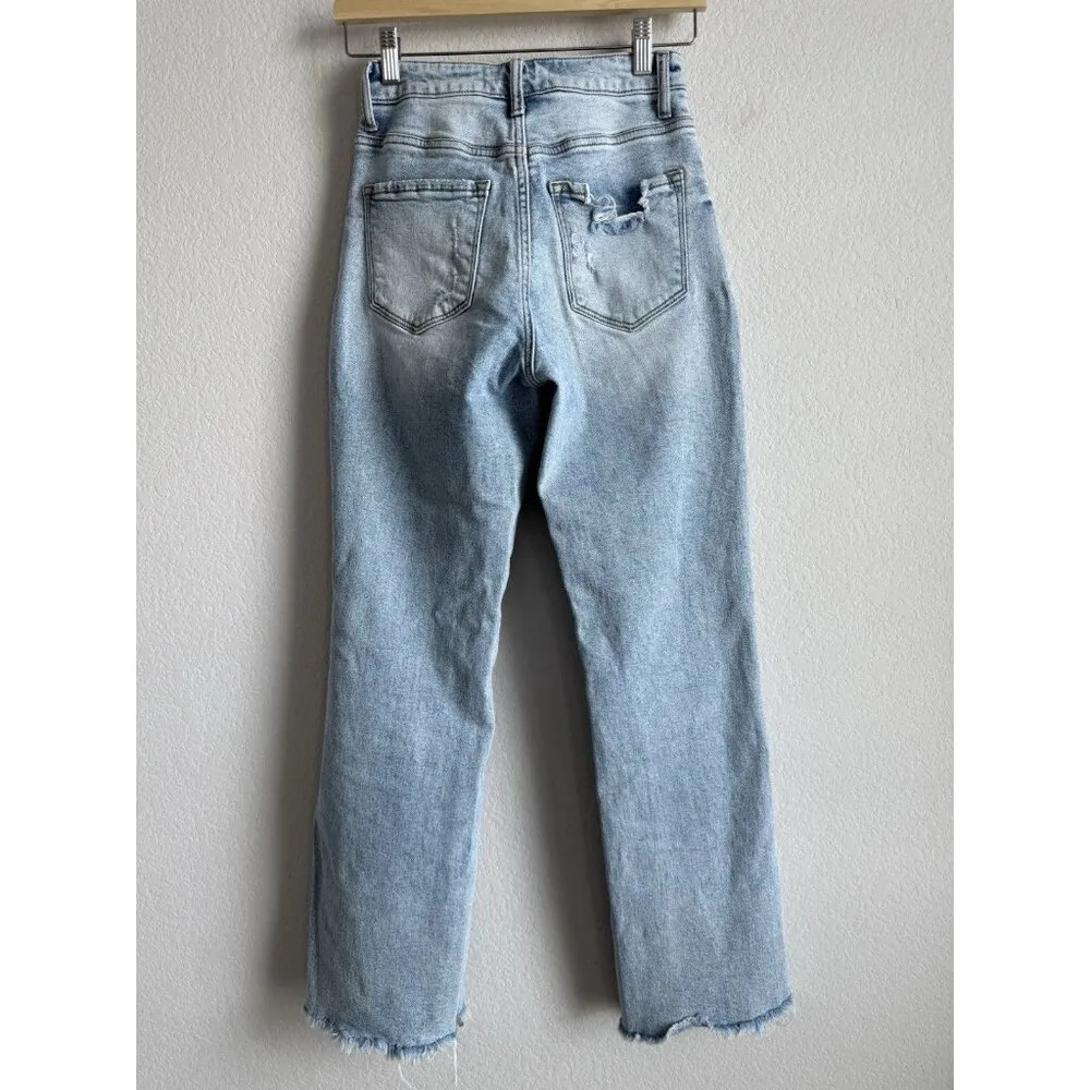 Lovervet LA High Waist Distressed Straight Cut 90's Dad Jeans‎ Women’s Size 24 Blue - Image 11
