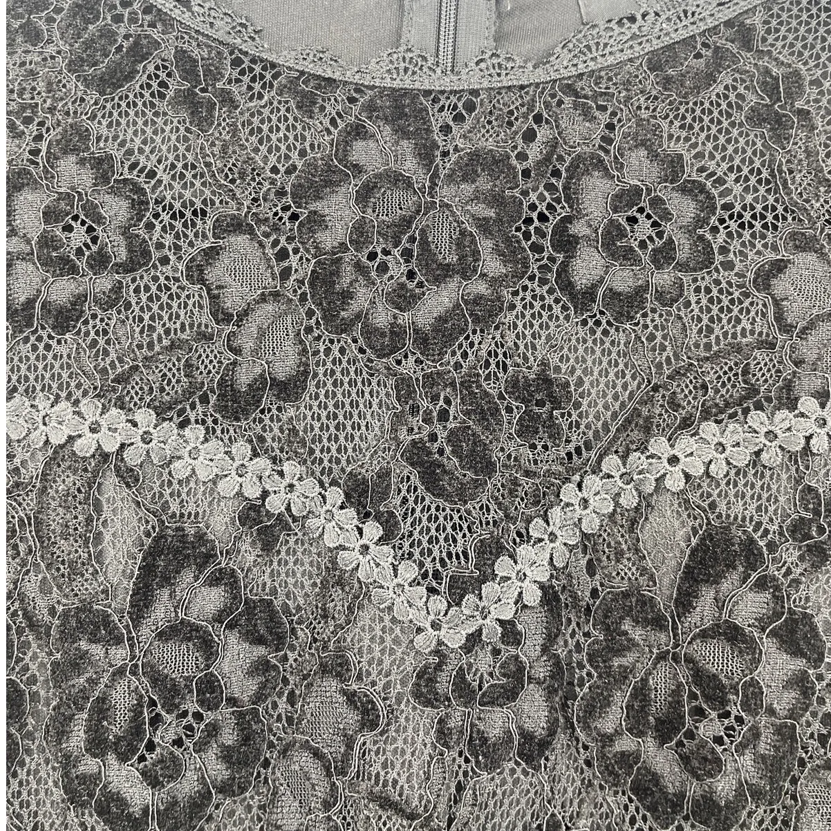 Adiva Velvet Lace Womens Top Sz M Goth Whimsigoth Romantic Holiday Coquette Goth Black Size M - Image 5