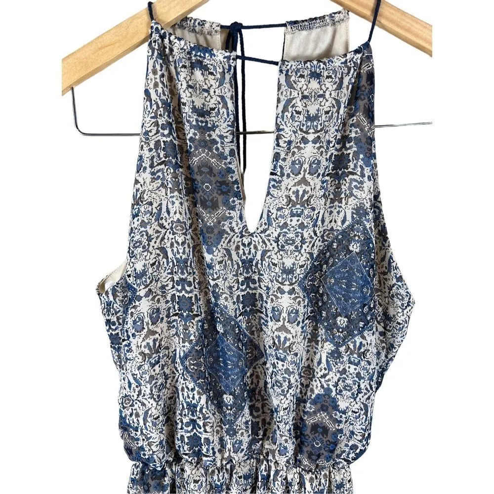 LuLus Bold Moves Navy Blue Pattern Printed Romper - Image 4