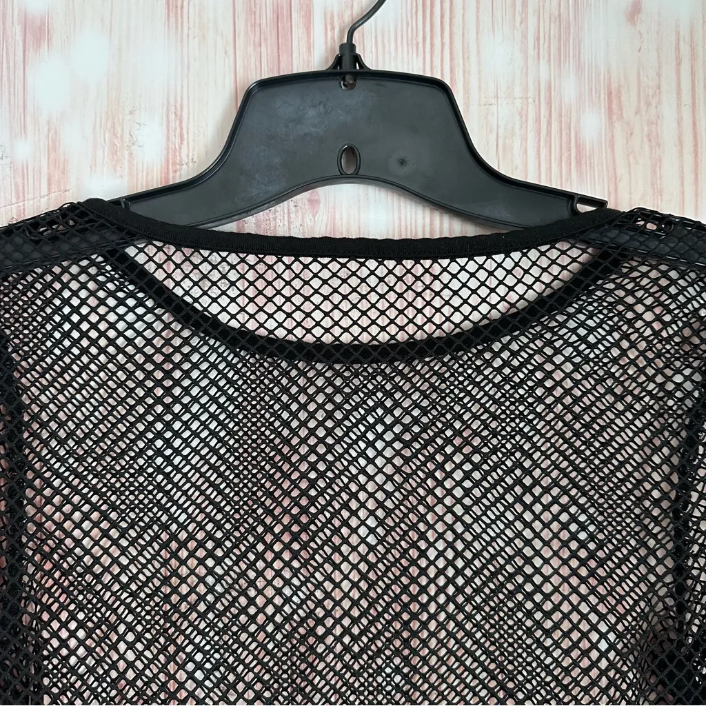 Shein Black Mesh Petite Long Sleeve Crewneck Crop Top Size Small Petite - Image 8