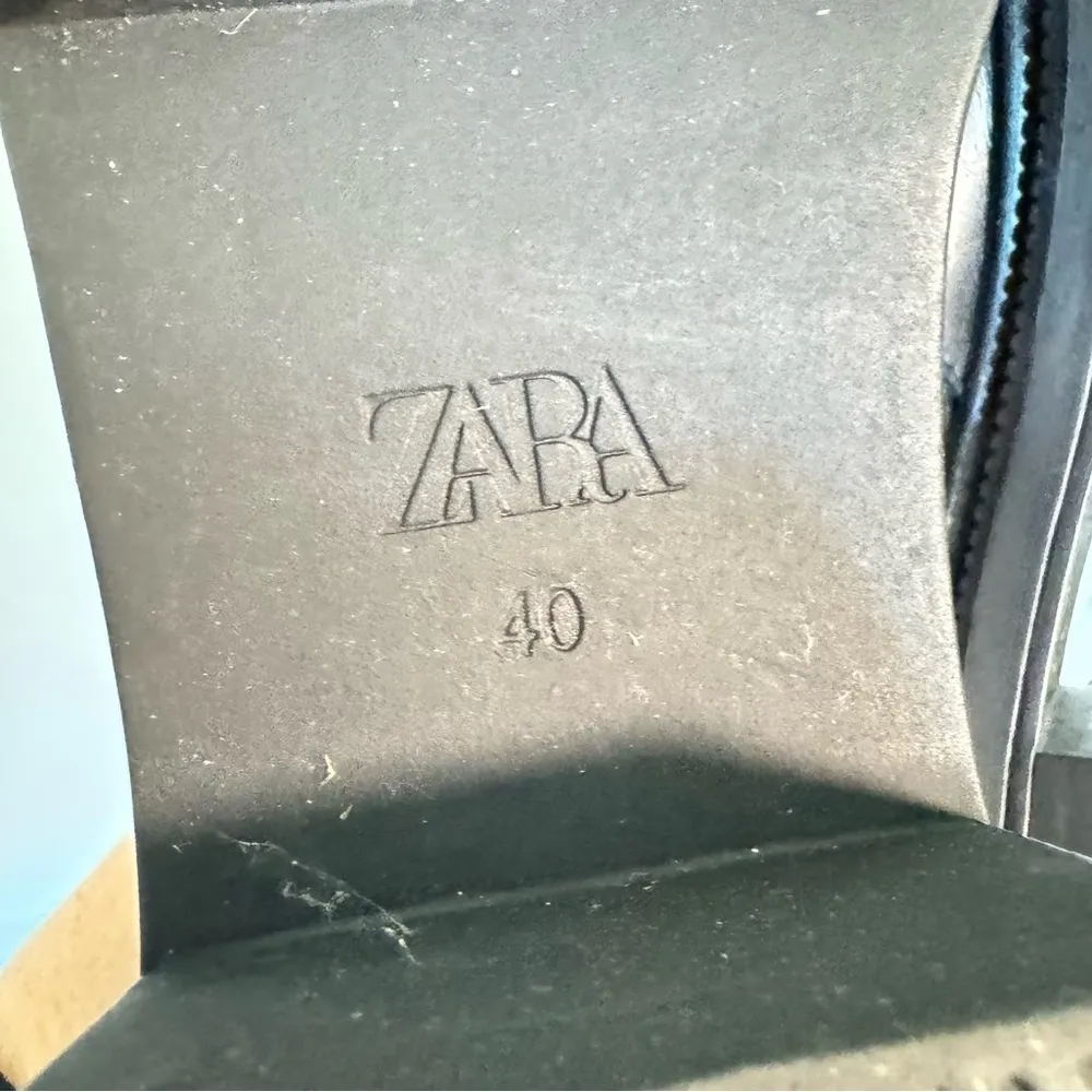 Zara Over The Knee Stretch Top Leather Boots Black Size 40 - Image 8