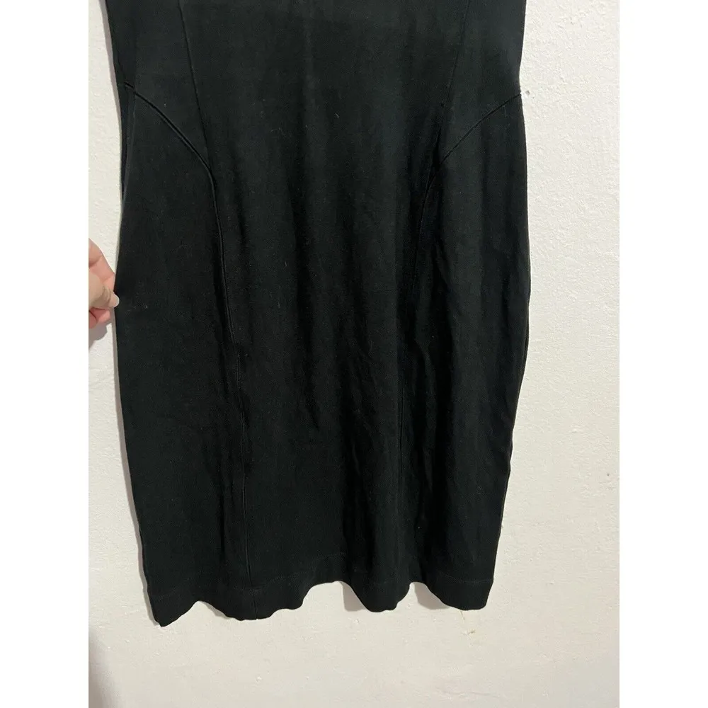 Theory Black Bodycon Knee Length Short Sleeve Dress - Image 3