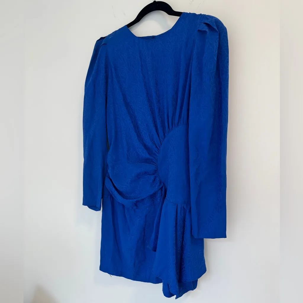 Vintage Nora Noh Silk Dress Blue Size 6 - Image 3