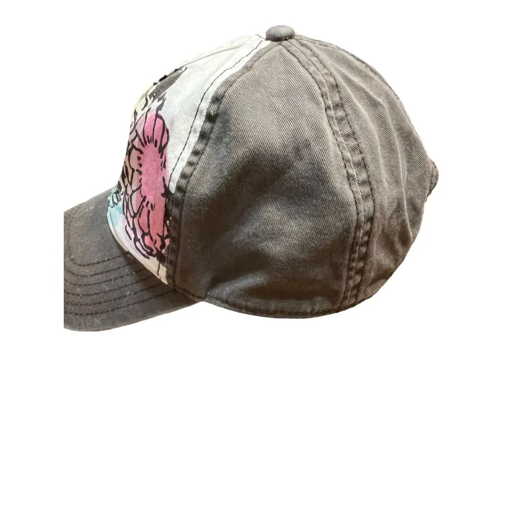 Sonoma Life + Style Ball Hat Cap Snapack Brown Floral Flowers - Image 3
