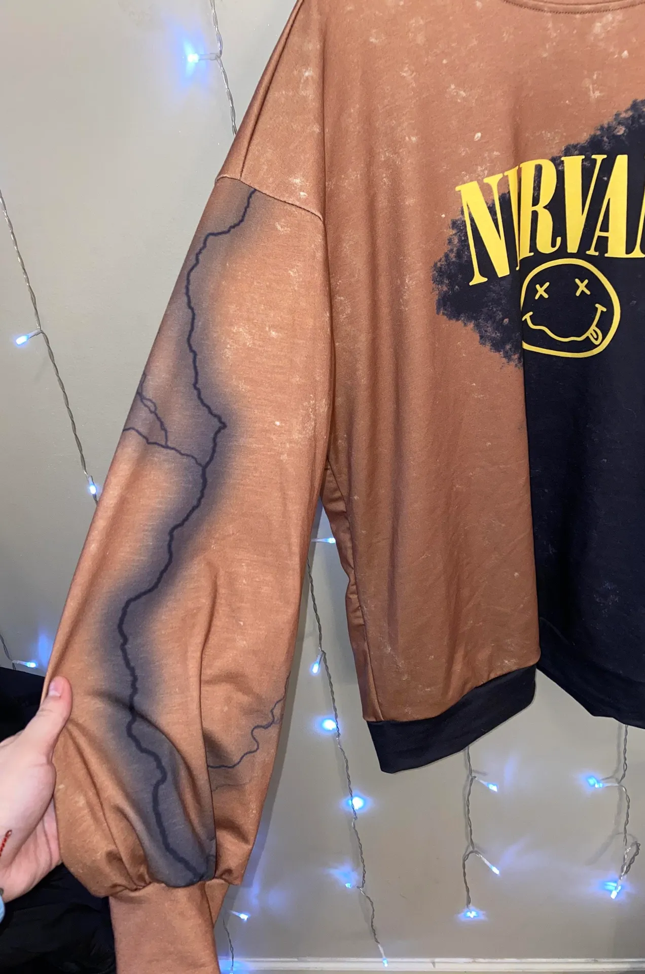 nirvana bleach dye hoodie Size XL - Image 5