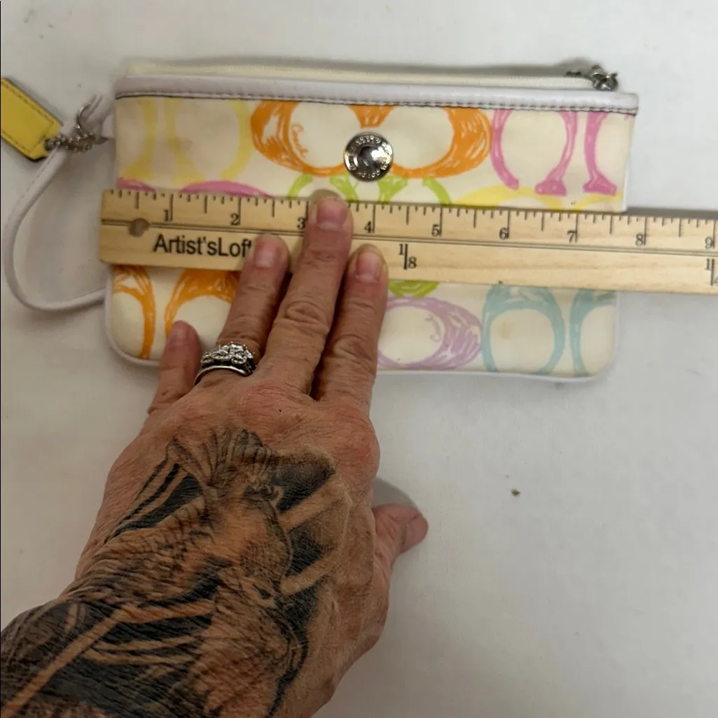 Coach Wristlet Wallet Hampton Scribble Signature C Pastel Colors Retro Y2K Purse - Image 7