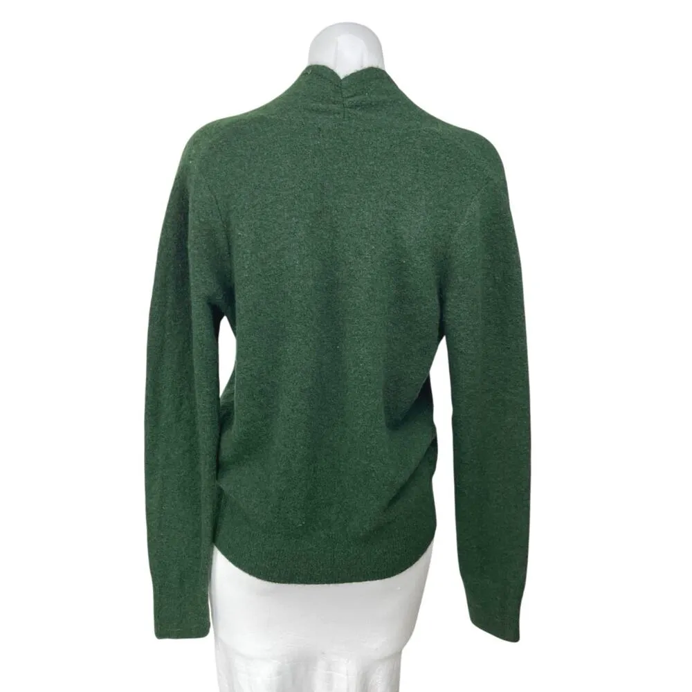 Banana Republic Green Wool Knit Long Sleeve Faux Wrap V-Neck Sweater Top Size S - Image 2