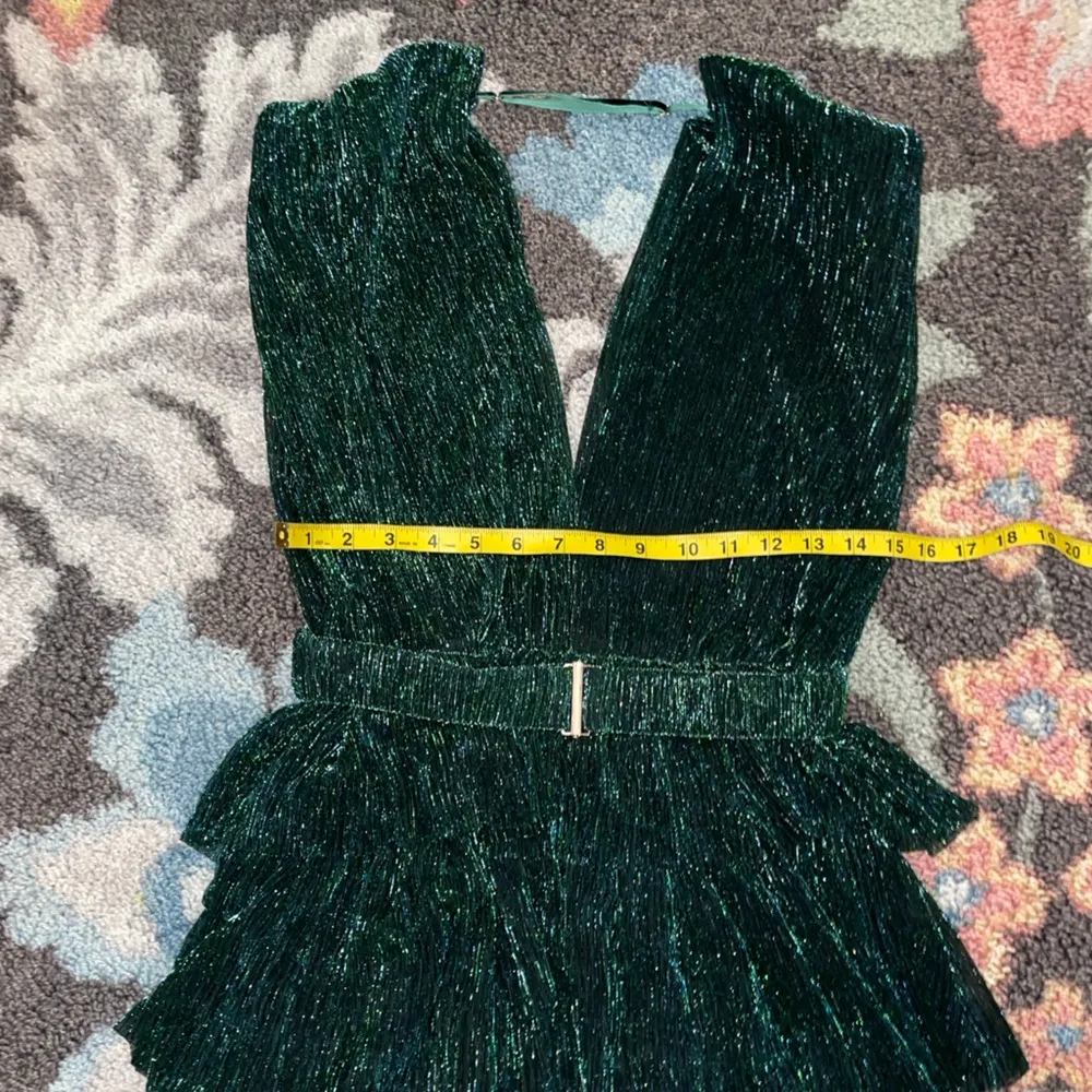 Metallic Tiered Dress size medium Green - Image 6