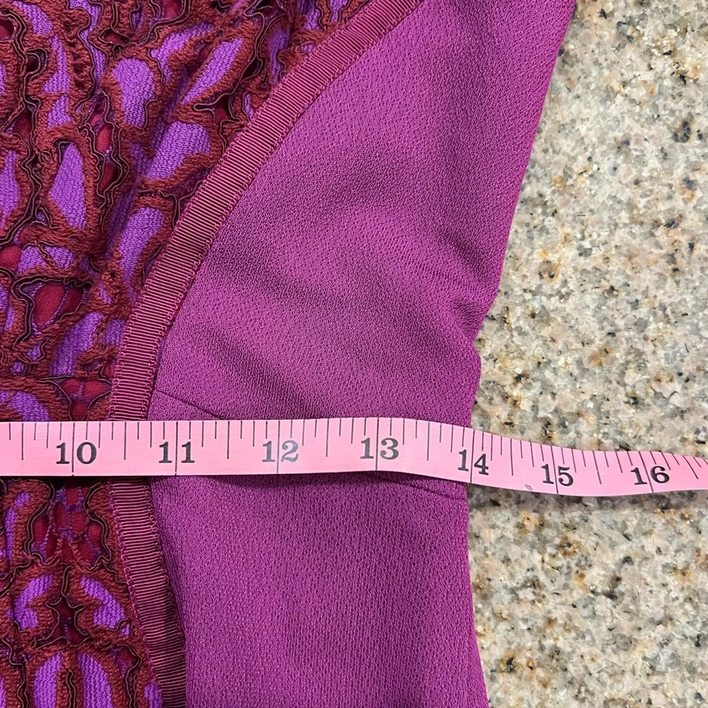 Diane Von Furstenberg Geovana Lace Purple Amethyst/Red Onyx Dress size 8 EUC - Image 6