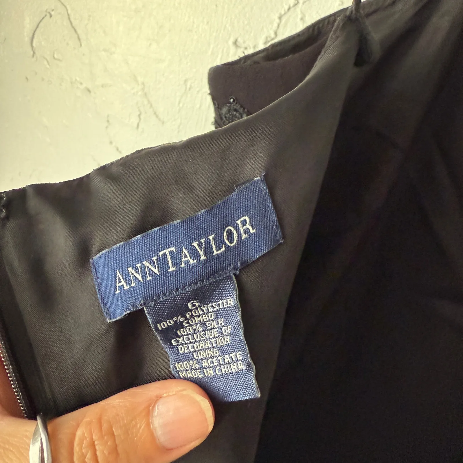 Y2K Ann Taylor Black Slip Dress‎ 6 Whimsigoth Beaded Lace Bust Formal Maxi - Image 4