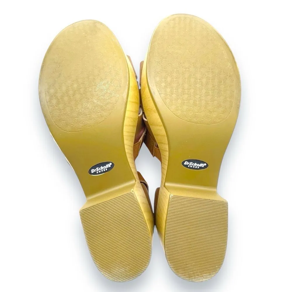 Dr. Scholl’s Blissful Platform Clog Sandal Brown Faux Leather Women's Size 8.5 - Image 14