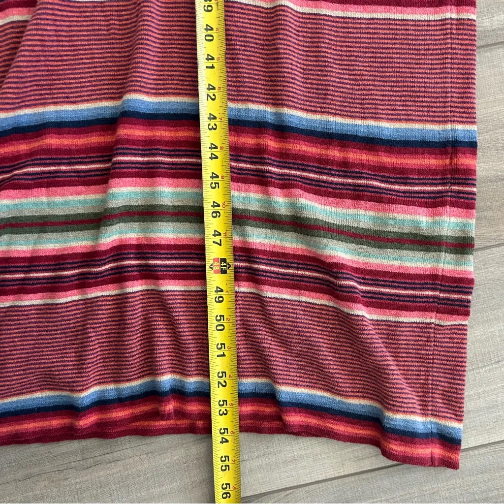 Lauren Ralph Lauren Red Blue Striped Sleeveless Linen Cotton Knit Maxi Dress L - Image 6