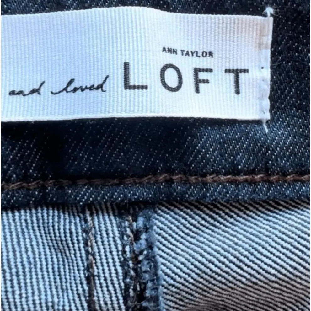 Ann Taylor Loft Women Dark Wash  Mid Rise Curvy Straight Jeans Size 6 28 - Image 3