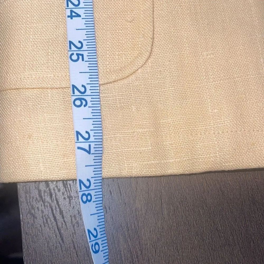 Harve Benard By Benard Holtzman Womens Button Blazer Jacket Linen Yellow/Peach S - Image 7