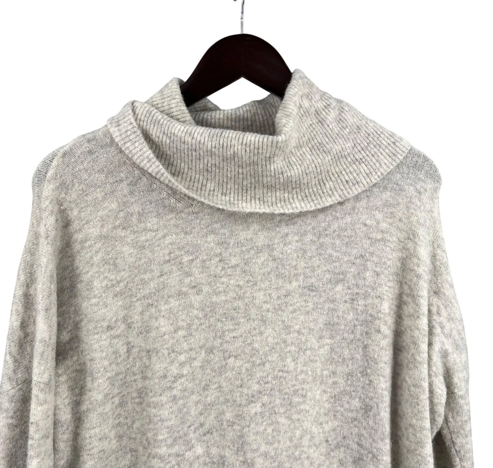 Madewell  Sweater Dress Gray Wool Alpaca Blend Turtleneck Oversized Small - Image 2