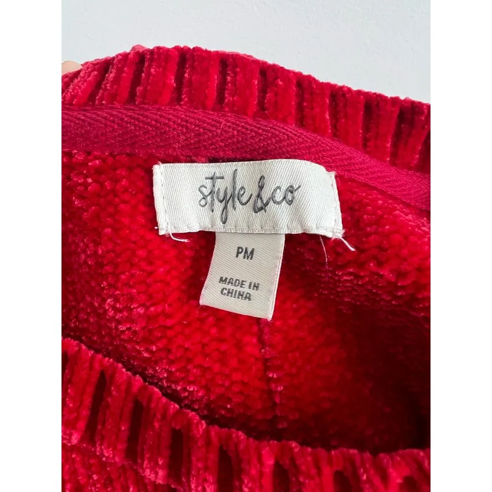 Style & Co Cozy Soft Red Sweater Petite Medium - Image 6