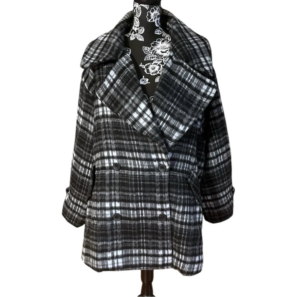 Free People Highlands Wool Plaid Peacoat - Image 4