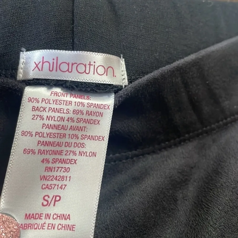 Xhilaration leggings black solid woman’s faux suede front pants casual NWT Sz S - Image 5