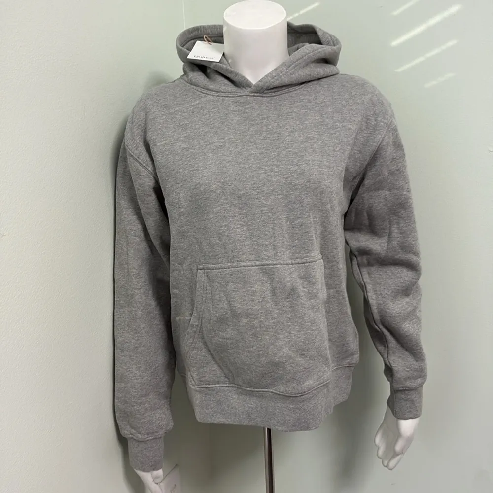 Quince Women’s Heavyweight Fleece Organic Cotton Boyfriend Hoodie Heather Gray - Image 4