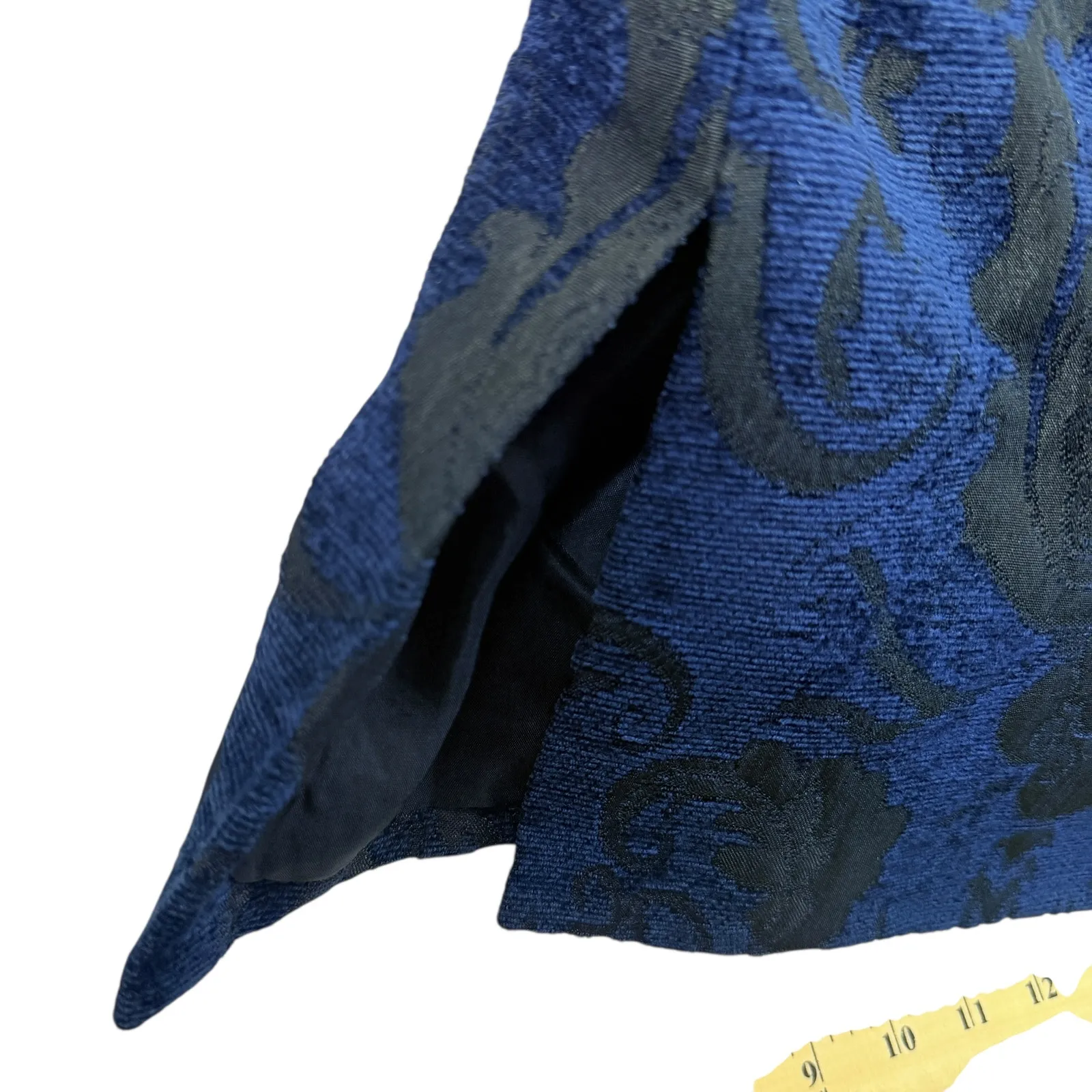 Lucky Brand Brocade Open Front Swing Jacket  Womens XL Navy Black Jacquard - Image 6