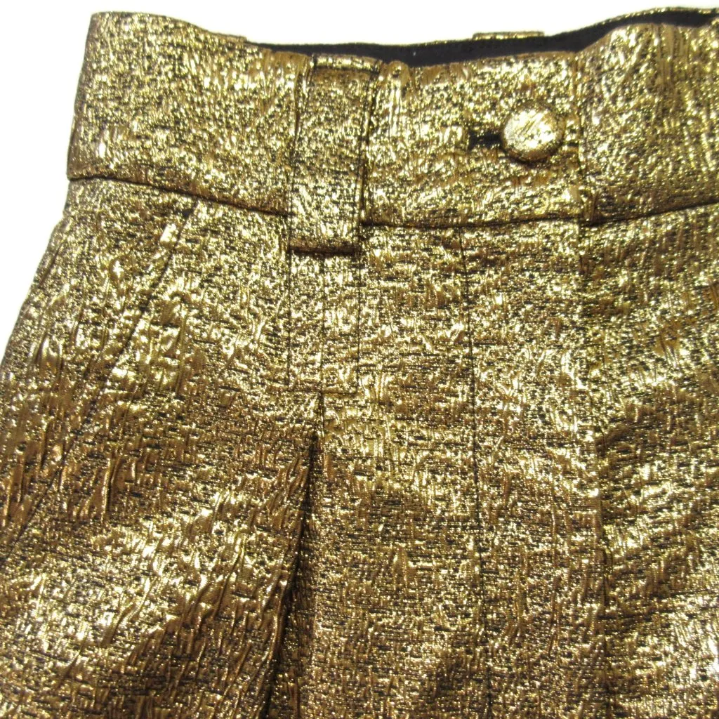 NWT Sezane Theophile Trouser in Royal Jacquard Gold Wide Leg Pants 34 / 2 - Image 6