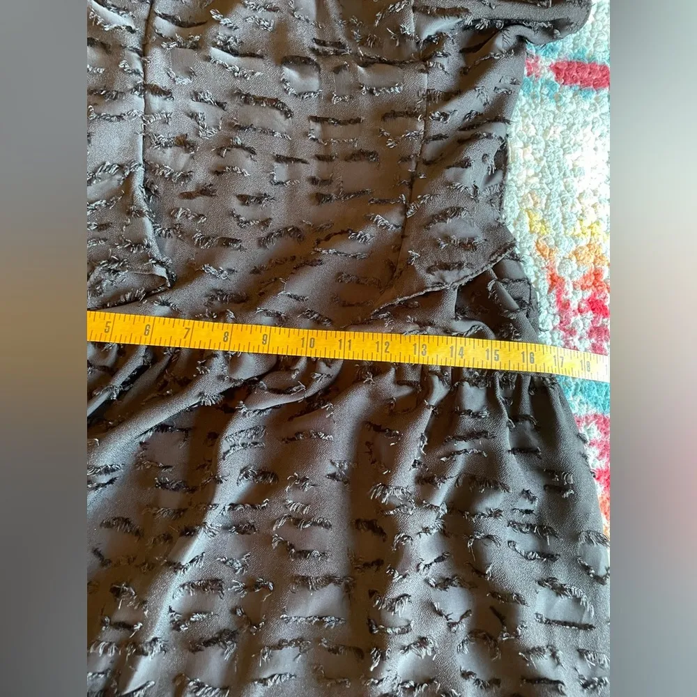 Crosby By Mollie Burch Black Ruffle Sleeveless Party Dress Size L - Image 8