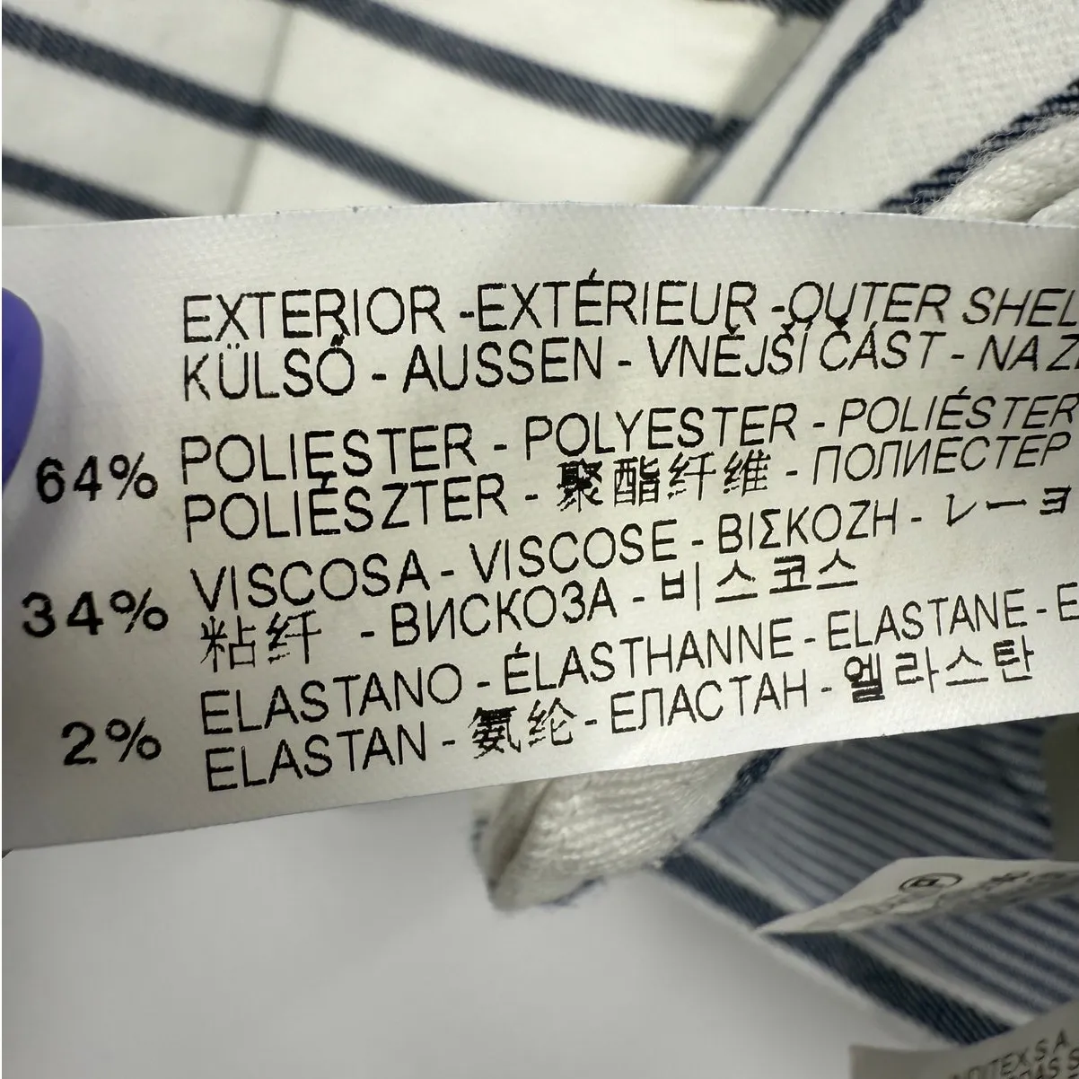 Zara Blazer Womens Nautical Single‎ Breast Stripped Blue White Size Small - Image 6