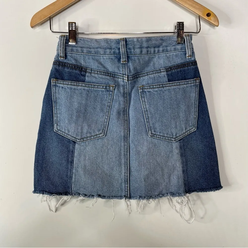 Evidnt Two Tone Jean Mini Skirt‎ Size 24 - Image 2