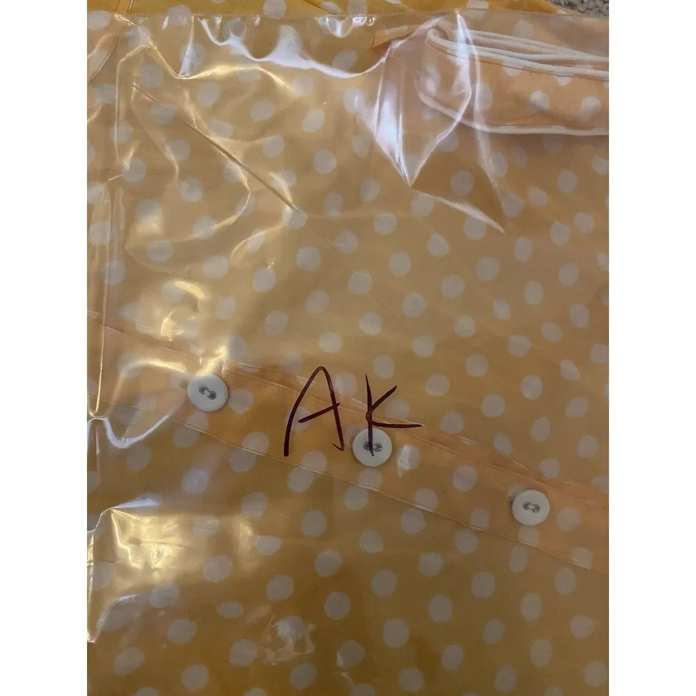 Vintage April Cornell Yellow White Polka Dot Button Down Dress About Size 10 - Image 9