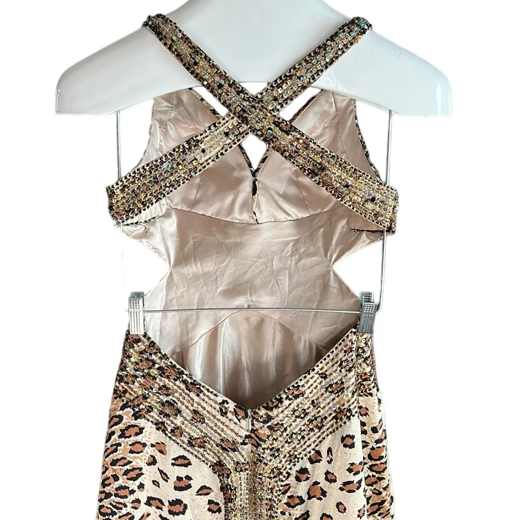 Entice Evening satin prom gown with train Brown Size 4 - Image 10