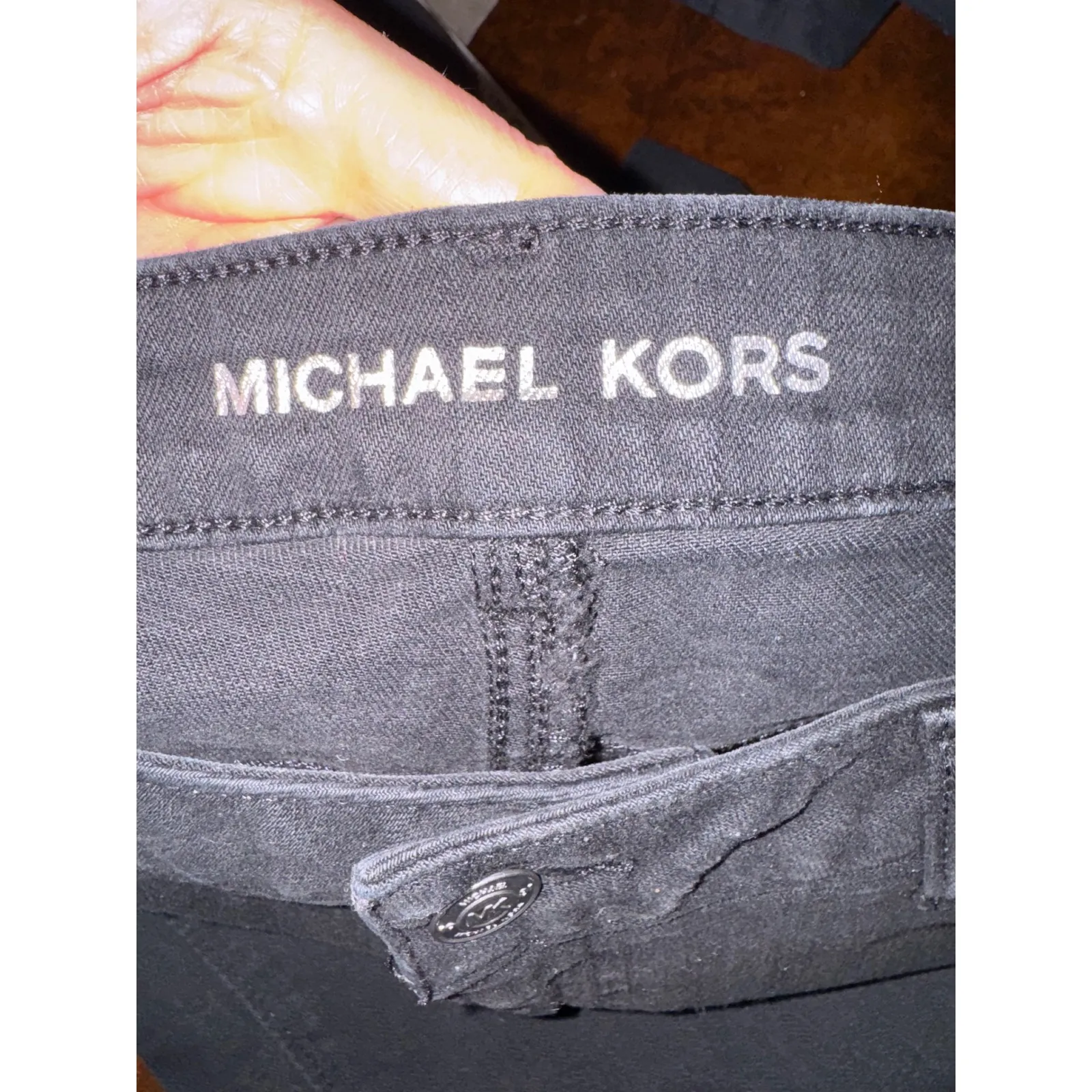 Michael Kors Jeans Women 8 Black Denim Cotton Blend Skinny Mid Rise‎ Streetwear - Image 8