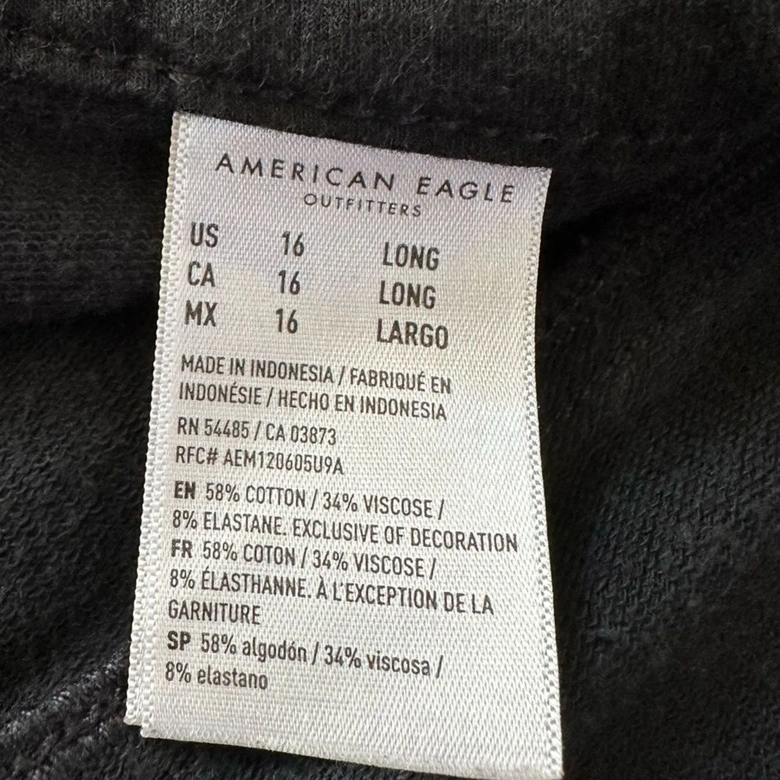 American Eagle  Next Level Stretch Pants Women's16L Black Belt Loops Button Zip - Image 3
