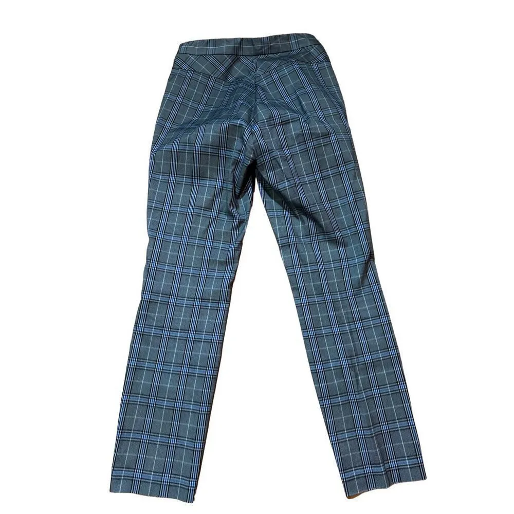 Rag & Bone Simone with Yoke Gray Blue Plaid trouser pants sz 4 - Image 4