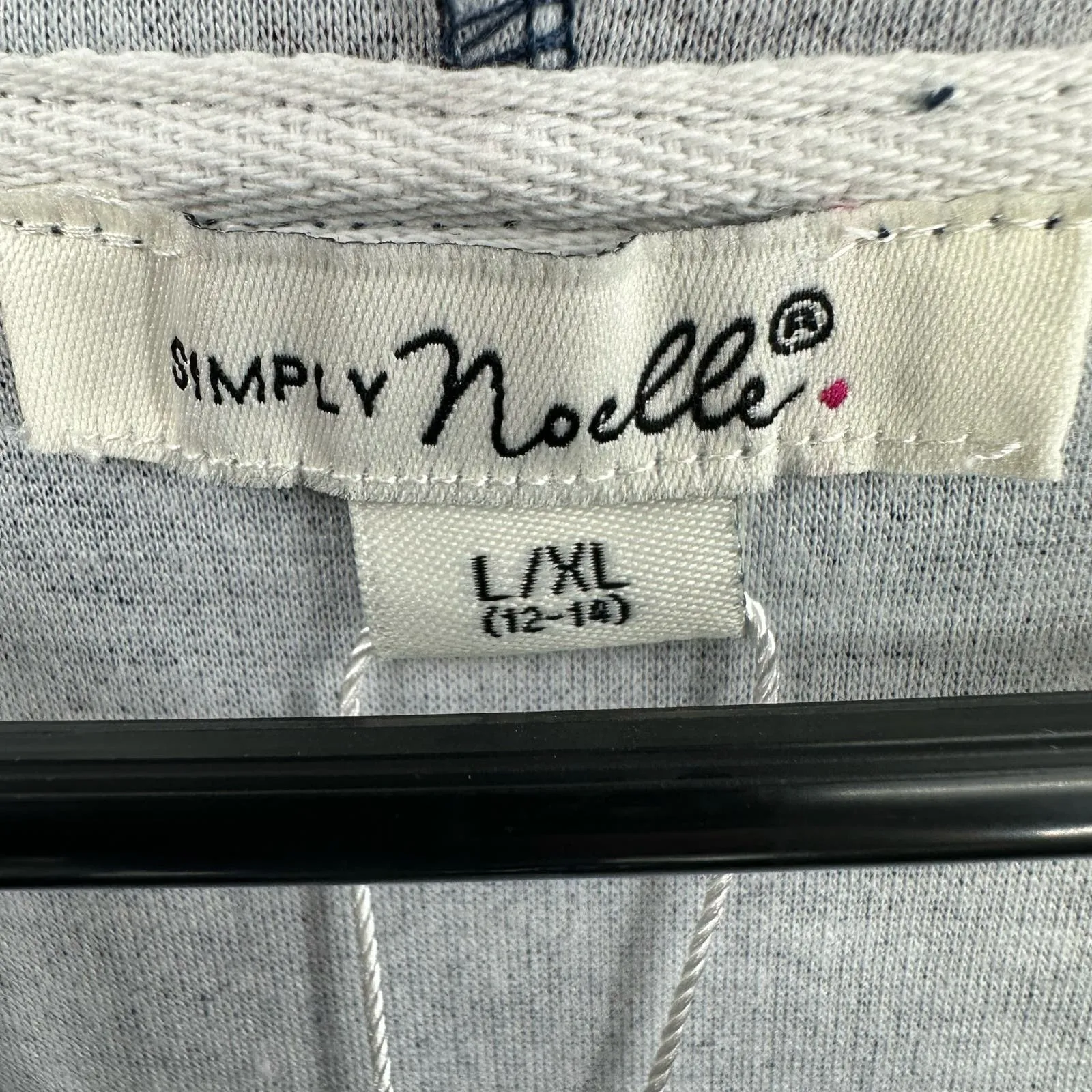 Simply Noelle size large XL 12-14‎ blue plaid hooded top shirt kangaroo pocket - Image 3