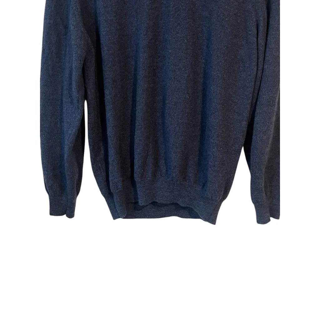 John Ashford Sweater Womens Large Wool Blue Long Sleeve Mock Neck Winter Vintage - Image 4