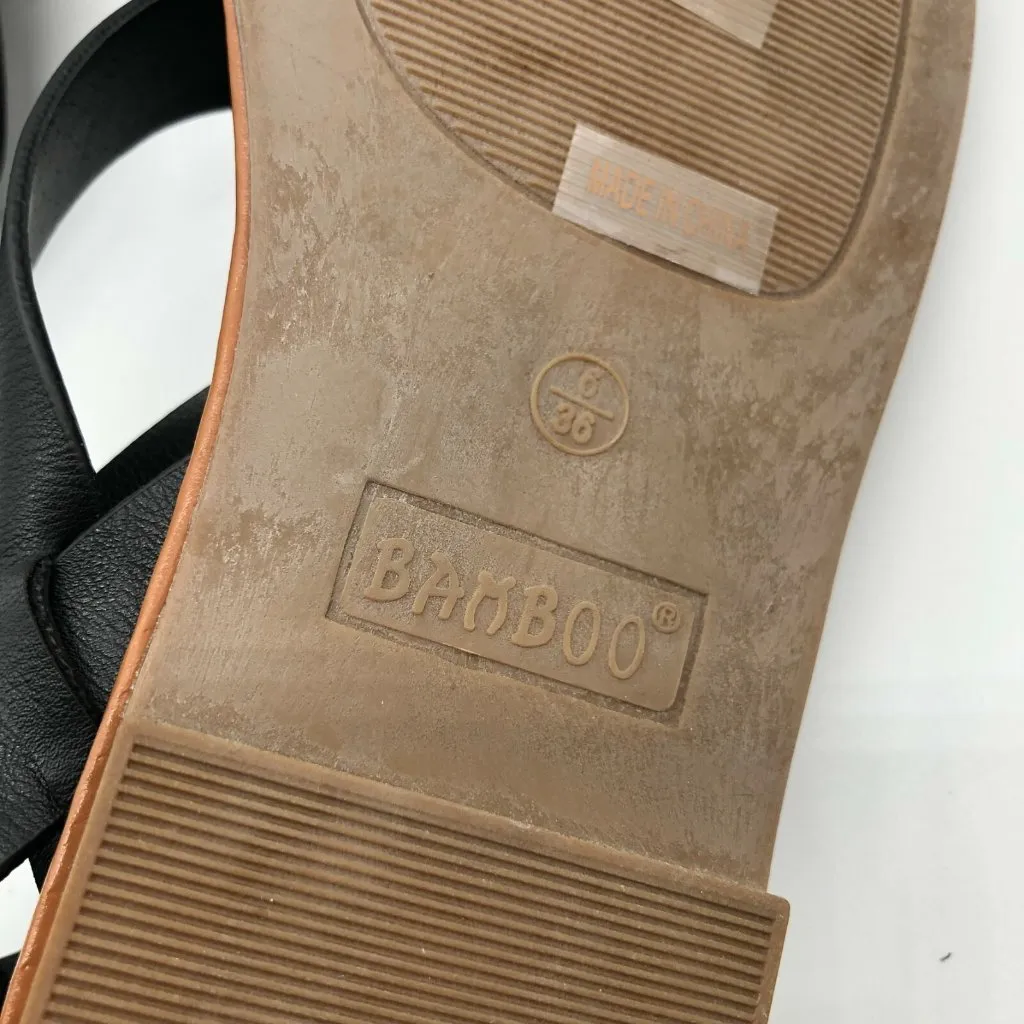 Bamboo Womens Sandals Strappy Ankle Strap Faux Leather Black Size 6 - Image 5
