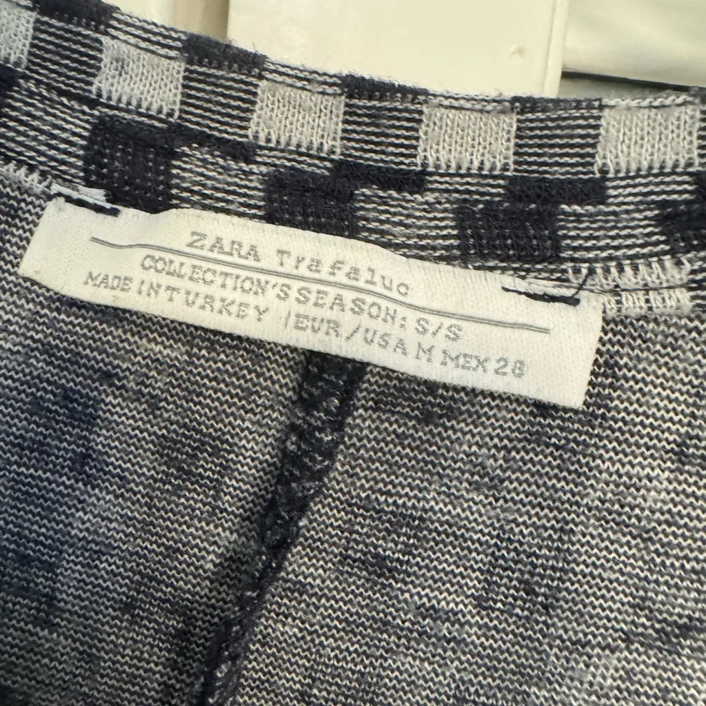 Zara Trafaluc Gingham high low Midi Tee Dress M - Image 3