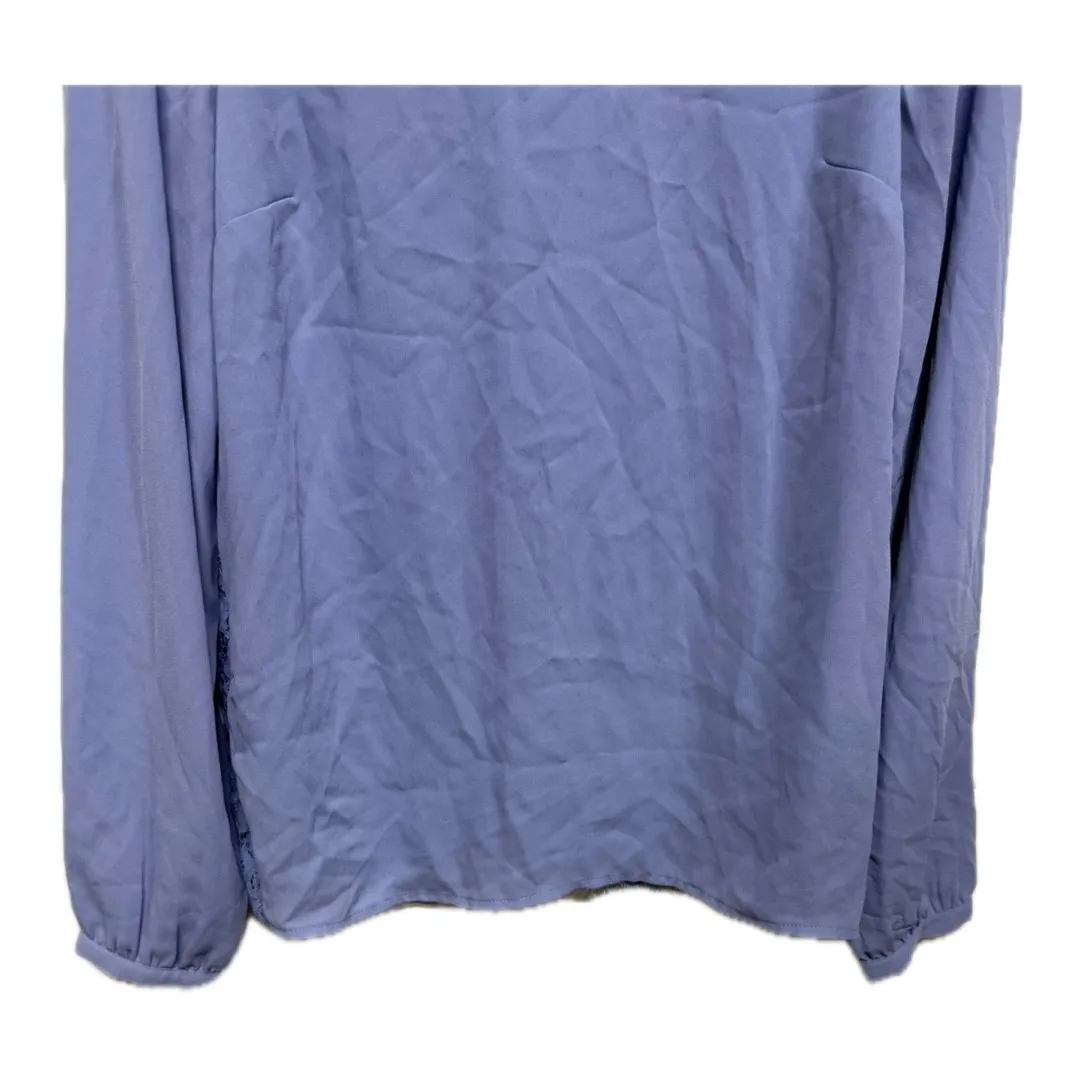 The Limited Periwinkle Lace Back Blouse Long Sleeve Sheer Size XS - Image 3